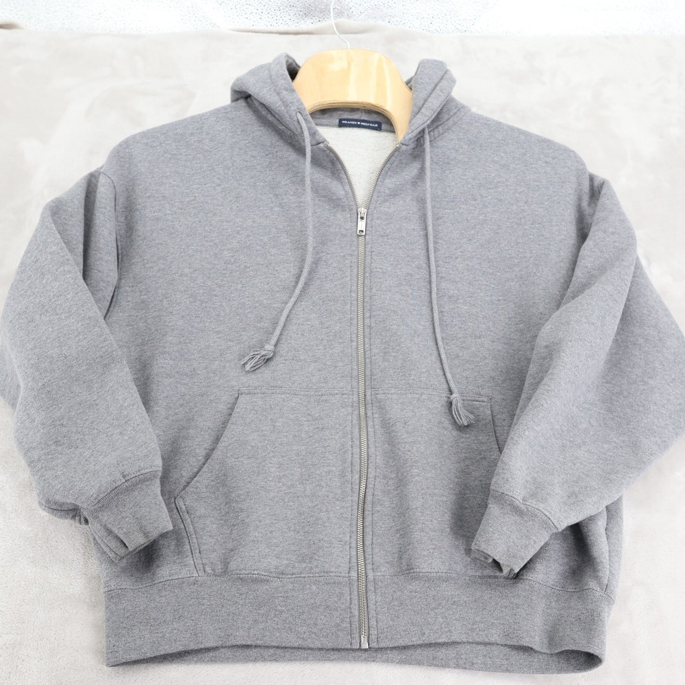 Brandy Melville Heather Gray Christy Full Zip Hoodie Sweatshirt MDA110Z-Z087S
